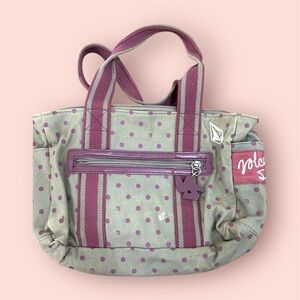 Volcom Polka Dot Canvas Purse